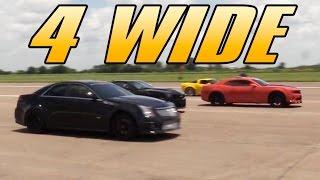 4 Wide - 1/2 Mile Drag Race