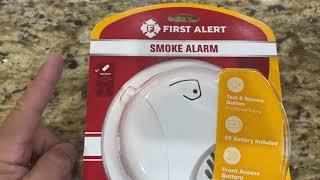 First Alert Battery Powered Smoke Alarm with Silence Button Review Unboxing