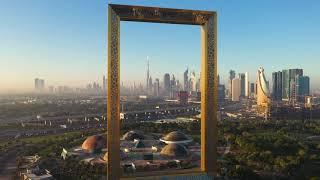 View of dubai frame landmark during the sun