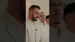 Groom Cries Once He Sees His Bride Coming  #wedding #bride #weddingdress #emotional #crying