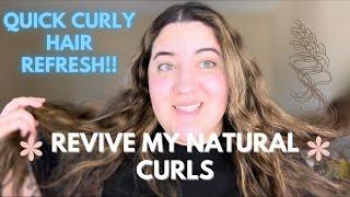 QUICK NATURAL CURL REFRESH!! 3 Days after wash| Curl Revive