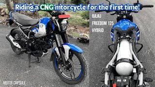 Riding a CNG Hybrid motorcycle for the first time! Bajaj Freedom 125