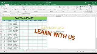 how to create excel daily sales record. Make your work easy with daily records. daily records