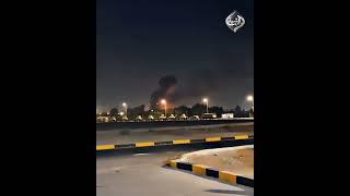 لحظة وقوع انفجار في معسكر التاجي شمالي بغداد
