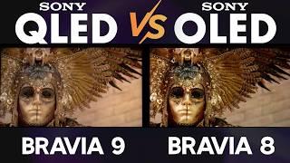 Sony BRAVIA 9 QLED vs BRAVIA 8 OLED TV Comparison in HDR