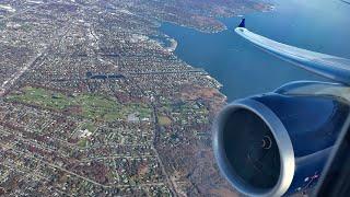 4K - Beautiful landing in New York JFK !  Delta Airbus A330neo from Paris CDG  BUSINESS CLASS