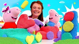 Spielspaß mit Peppa Wutz. Kugelknete. Spielzeug Video mit Irene