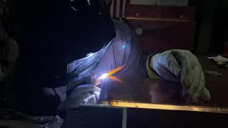 TIG welding a copper sink at the Rachiele factory