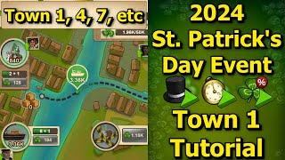 Forge of Empires: 2024 St. Patrick's Day Event - Town 1 Step-By-Step Tutorial! +How to Use Boosters!