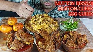 mutton masala dum biryani spicy mutton handi bhuna masala egg kosha eating show