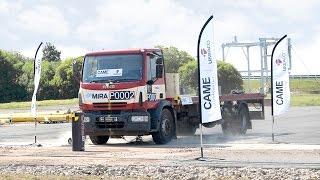 New anti-terrorist ONE50 EVO bollard, stops 2 trucks travelling at 80 km/h.