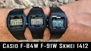 Casio F-84W vs F-91W vs Skmei 1412 Review  #253 #gedmislaguna #casiowatch #skmei