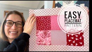 Making easy Placemats, charm pack pattern, valentine placemats, VLOG