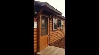 Cabin walk-through: 12x32 Prebuilt Hunter Log Cabin no porch