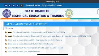 AP Diploma Oct/nov 2024 results latest update from Sbtet | website results | diploma results