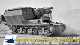 Rare WWII Geschützwagen Lorraine Schlepper - 10.5cm leFH 18/40 - 15 cm sFH 13/1 - footage.