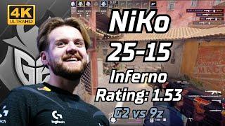 【4K】G2 NiKo (25-15) vs 9z (Inferno) | IEM Dallas 2024 | Jun 1, 2024 #cs2 #demo