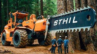 Extreme Dangerous Fastest Big Chainsaw Cutting Tree Machines | Monster Stump Removal Excavator #50