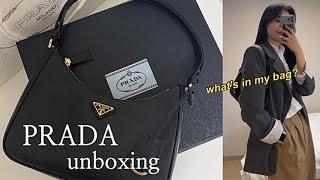 [언박싱𝘃𝗹𝗼𝗴] PRADA 프라다 사피아노 가죽 미니백ㅣ프라다 호보백ㅣ명품백 추천ㅣ왓츠인마이백