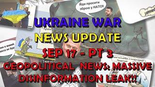 Ukraine War Update NEWS (20240917c): Geopolitical News, Big Disinfo News!!