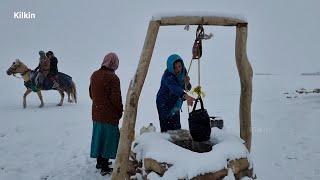 A Snowy Day in The coldest village on afghanistan