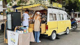 Cafe Vlog Mini Coffee Shop Van Bar Mobile Car Kopi Barista Young Dream Small Business Relax Anxiety