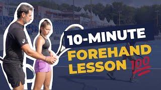 Full forehand lesson - how to improve your timing, power, spin, and consistency.