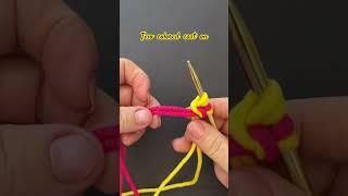 Try casting on stitches with two colored yarn#knitting #knittingdesign #knit
