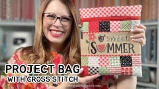 CROSS STITCH Design Into A PROJECT BAG