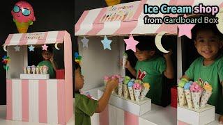 DIY I How to Make a Cardboard Ice Cream Shop for Kids