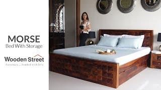 Morse Bed with Storage [ Modern Bed Design 2023 ] Wooden Street