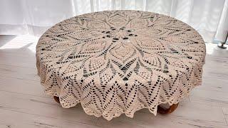 [1-10단]럭셔리 원형 레이스 테이블보 뜨는법/지름133cm/Luxury #Lace Tablecloth #코바늘 #레이스뜨기[중급이상]