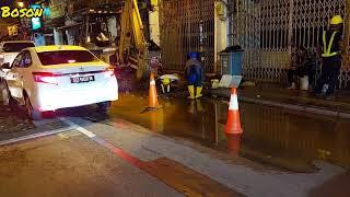 马六甲旅游区维修水管Maintenance of water pipes in Malacca tourist area