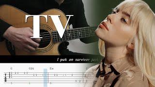 TV - Billie Eilish - Fingerstyle Guitar TAB Chords