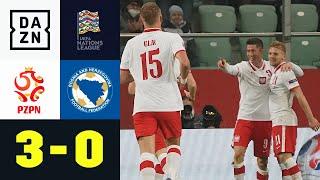 Dank Lewandowski an der Tabellenspitze: Polen - Bosnien-Herzegowina 3:0 | UEFA Nations League | DAZN