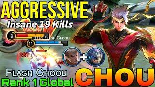 Aggressive 19 Kills Chou ft Johnson Combo - Top 1 Global Chou by Fʟᴀsʜ Cʜᴏᴏu - Mobile Legends