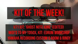 Kit of the Week spotlight: Roland V71 midi'd to a TD50X. Kit alone, then with music. Details below