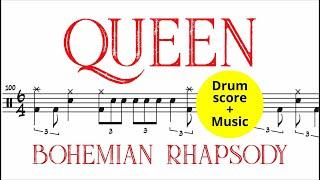 Queen - Bohemian Rhapsody [DRUM SCORE + MUSIC]