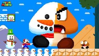 When Everything Mario Touches Turns into Snowman in Super Mario Bros