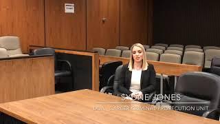 Deputy District Attorney Jones on her background and path to being a prosecutor.