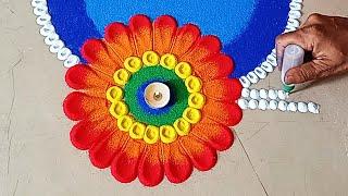 Small rangoli for Bhaiduj. भाईदूज के लिए छोटी रंगोली