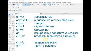 основные горячие клавиши архикад Archicad где их применять