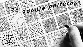 120 Easy Doodle Patterns / Zentangle Art / Doodling