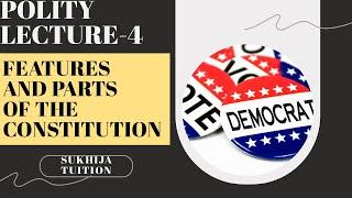 POLITY LECTURE-4 FEATURES AND PARTS OF THE CONSTITUTION|JBT CHANDIGARH TEACHERS EXAM FREE COURSE|