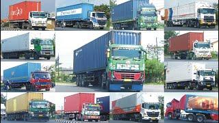 KOMPILASI TRUCK KONTAINER KEREN !!! MERCEDES-BENZ ACTROS, HINO FUSO ISUZU UD QUESTER, NISSAN DIESEL