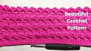 ONLY 2 ROWS Repeat! Easy and so Beautiful Crochet Pattern! Crochet new design