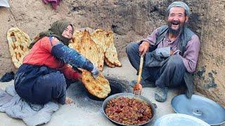 Old Lover's Living and Cooking Experiences is Natural in the Cave | Afghanistan Village Life