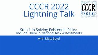 CCCR 2022 Lightning Talk: Matt Boyd