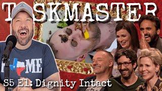 American Reacts to TASKMASTER: Series 5!! Ep. 1: "DIGNITY INTACT" | First Time Watching!