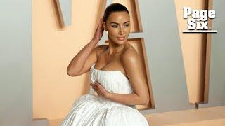 Kim Kardashian’s Vanity Fair Oscar Party 2025 dress draws comparisons to wrinkled bedsheets